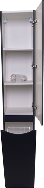 Шкаф-пенал для ванной Symbolite Бергамо Люкс Plus с корзиной