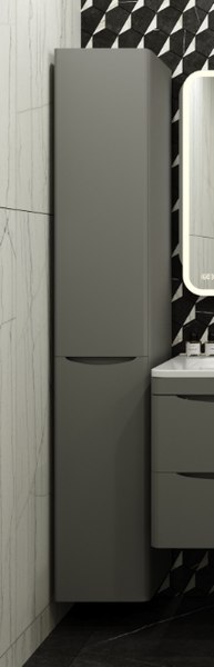 Шкаф-пенал для ванной Symbolite Бергамо Люкс Plus с корзиной - фото