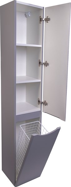 Шкаф-пенал для ванной Symbolite Бергамо Люкс Plus с корзиной