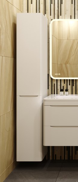 Шкаф-пенал для ванной Symbolite Бергамо Люкс Plus с корзиной - фото