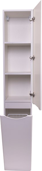 Шкаф-пенал для ванной Symbolite Бергамо Люкс Plus с корзиной