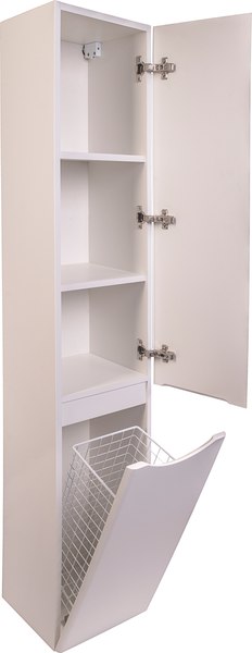 Шкаф-пенал для ванной Symbolite Бергамо Люкс Plus с корзиной