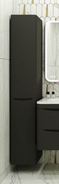 Шкаф-пенал для ванной Symbolite Бергамо L Люкс Plus с корзиной - фото