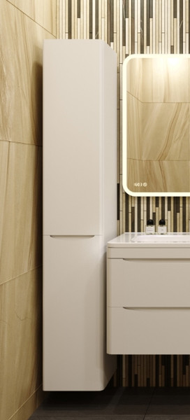 Шкаф-пенал для ванной Symbolite Бергамо L Люкс Plus с корзиной - фото