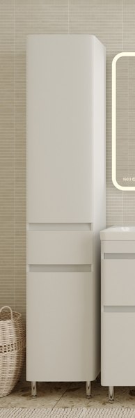 Шкаф-пенал для ванной Symbolite Атлантика 35 L Люкс Plus с корзиной - фото