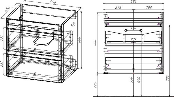 Тумба под умывальник Symbolite Атлантика 60 Люкс Plus