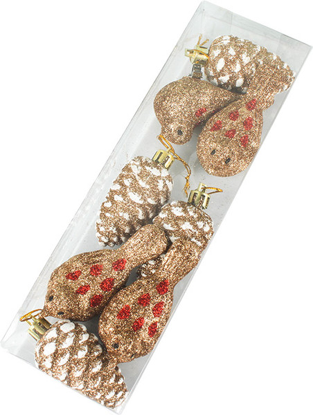 Набор елочных игрушек Darvish Шишка с зажимом Птичка / DV-C-145 - фото