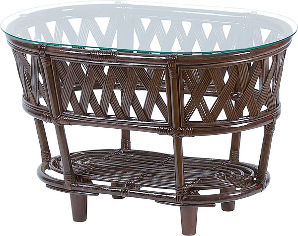 Кофейный столик садовый Мебель Солнца Рузвельт CBN овальный (темно-коричневый) - фото