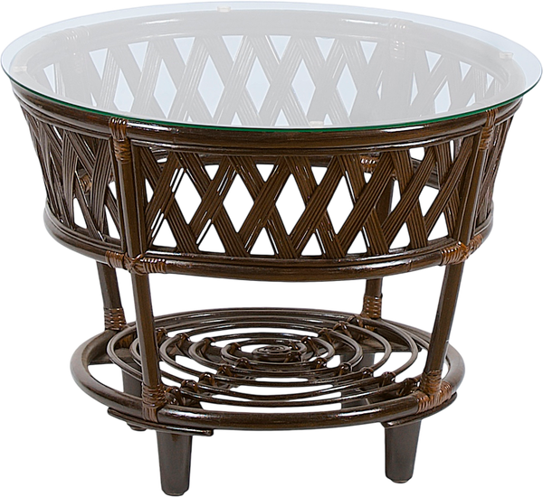 Кофейный столик садовый Мебель Солнца Рузвельт CBN круглый (темно-коричневый) - фото