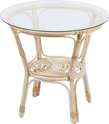 Кофейный столик садовый Мебель Солнца Багама 01/17 круглый (натуральный) - фото