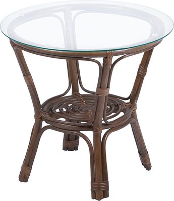 Кофейный столик садовый Мебель Солнца Багама 01/17 круглый (орех матовый) - фото