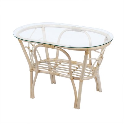 Кофейный столик садовый Мебель Солнца Багама 01/17 овальный (натуральный) - фото