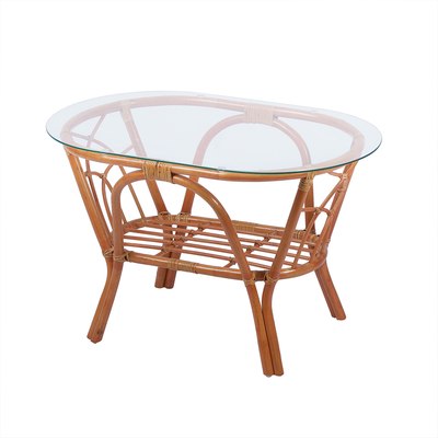 Кофейный столик садовый Мебель Солнца Багама 01/17 овальный (коньяк) - фото