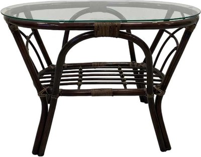 Кофейный столик садовый Мебель Солнца Багама 01/17 овальный (венге) - фото