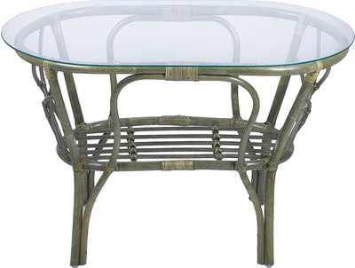 Кофейный столик садовый Мебель Солнца Багама 01/17 овальный (олива) - фото