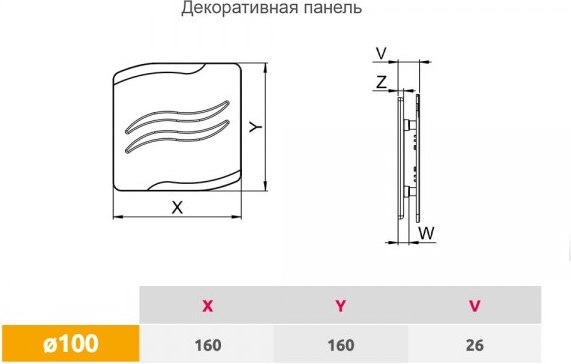 Решетка вентиляционная Awenta PSB100