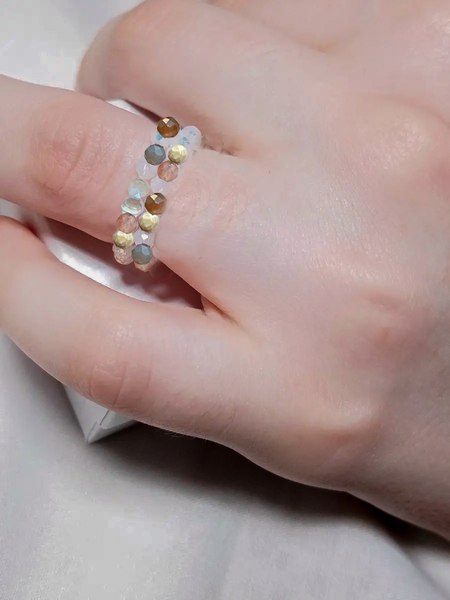 Кольцо Wolves Бразильский Агат Двойное 5861 - фото