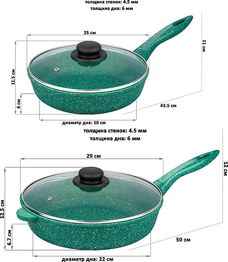 Набор сковородок Elan Gallery Гармония Вкуса / 120635+2