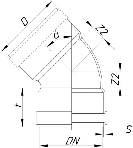 Отвод наружной канализации Ostendorf KGBD 2M 110x15 / 228070