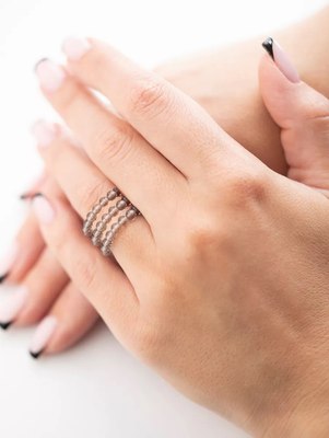 Кольцо Wolves Раухтопаз Тройное 6077 - фото