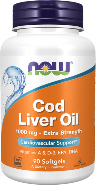 Жирные кислоты NOW Foods Cod Liver Oil 1000мг - фото