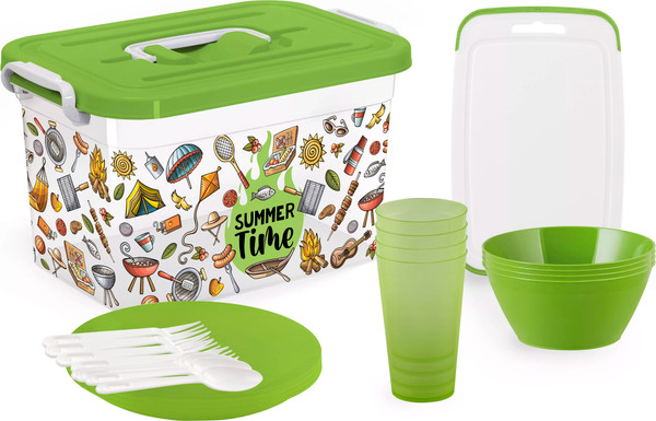 Набор пластиковой посуды Полимербыт Summer Time C81918 - фото