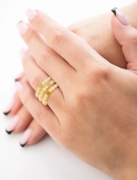 Кольцо Wolves Цитрин Тройное 6181 - фото