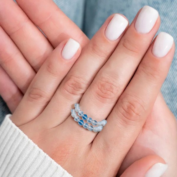 Кольцо Wolves Аквамарин Двойное 6202 - фото