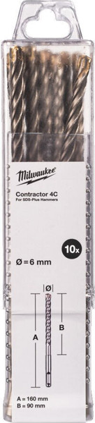 Набор буров Milwaukee Contractor 4C 6х160мм / 4932498870