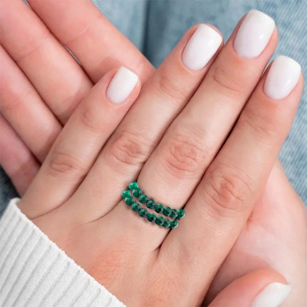 Кольцо Wolves Малахит Двойное 6309 - фото