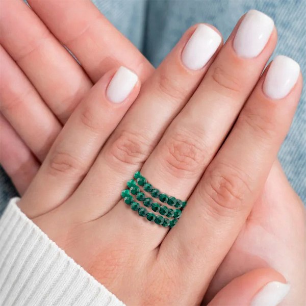 Кольцо Wolves Малахит Тройное 6316 - фото