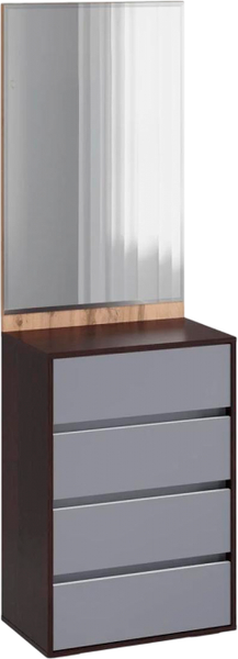 Секция в прихожую Woodville Роут с зеркалом / 593728 (венге/дуб вотан/графит софт) - фото