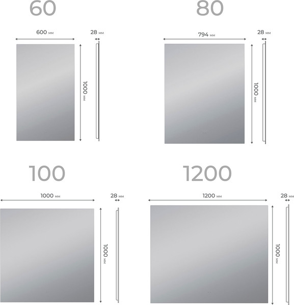 Зеркало Vigo Quadro Comfort 1000