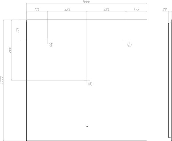Зеркало Vigo Quadro Comfort 1000