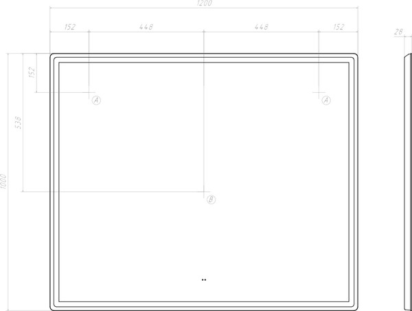 Зеркало Vigo Roberta Comfort 1200