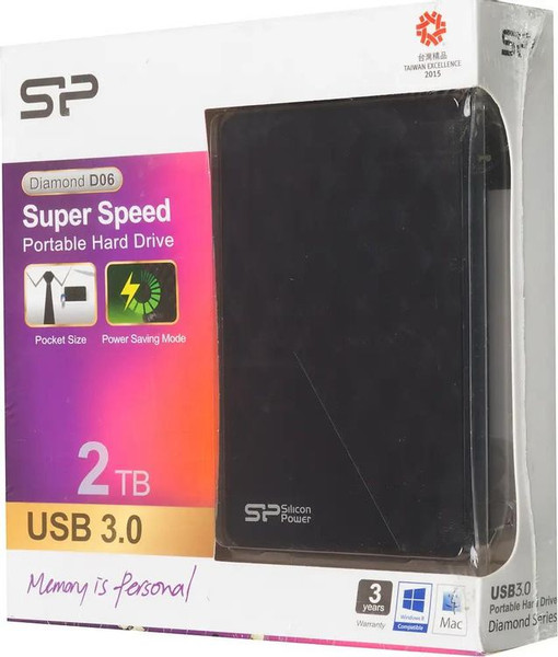 Внешний жесткий диск Silicon Power D06 2Tb (SP020TBPHDD06S3K)