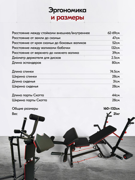 Скамья многофункциональная Sundays Fitness LD0133