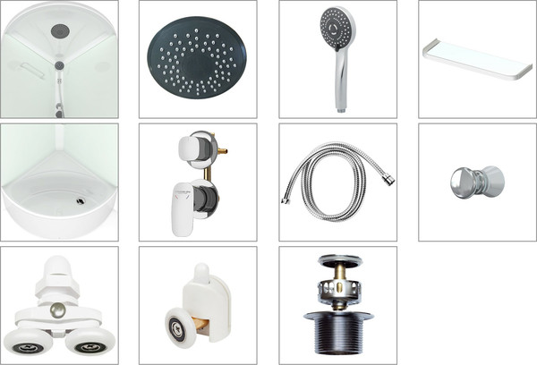 Душевая кабина Domani-Spa Simple 99 High 90x90 / DS01Sm99HWM00-V1.2