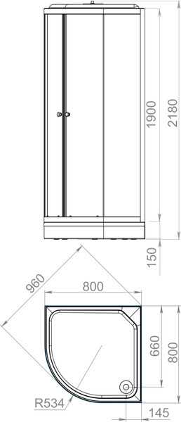 Душевая кабина Domani-Spa Delight Slim 88 80x80 / DS01DS88LWM00