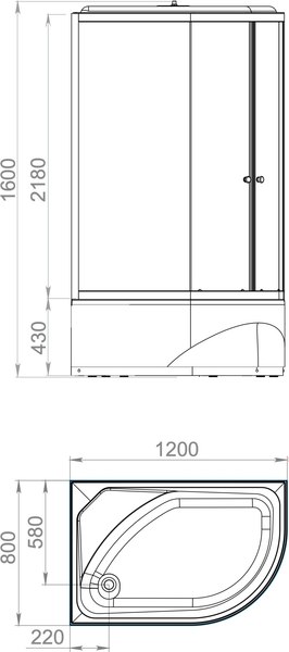 Душевая кабина Domani-Spa Delight Slim 128 High L 120x80 / DS01DS128LHBT00