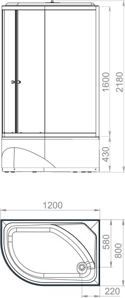 Душевая кабина Domani-Spa Delight Slim 128 High R 120x80 / DS01DS128RHBT00