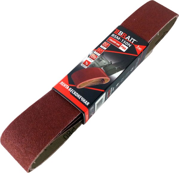 Набор шлифлент Brait BSM-150N 50x686мм зернистость P80 / 21.06.167.061 - фото