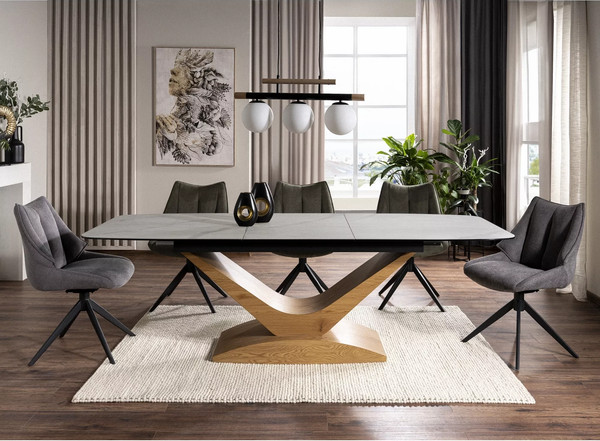 Обеденный стол Signal Dolce Ceramic Statuario Venato 180-240x95x76