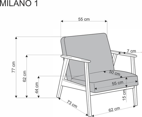Кресло мягкое Halmar Milano 1S
