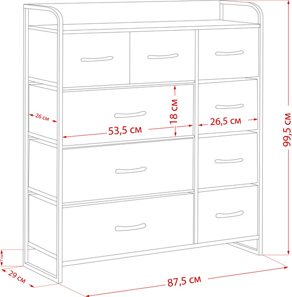Комод Импэкс Leset Ноа 9 ящиков