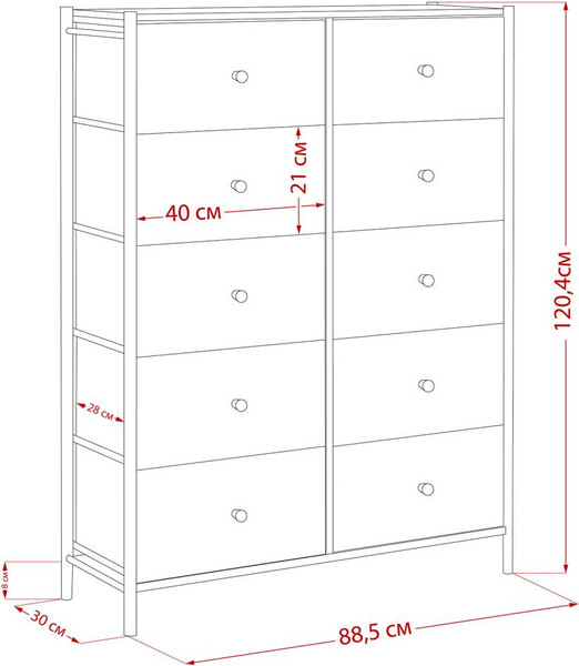 Комод Импэкс Нирита/Хайди 10 ящиков
