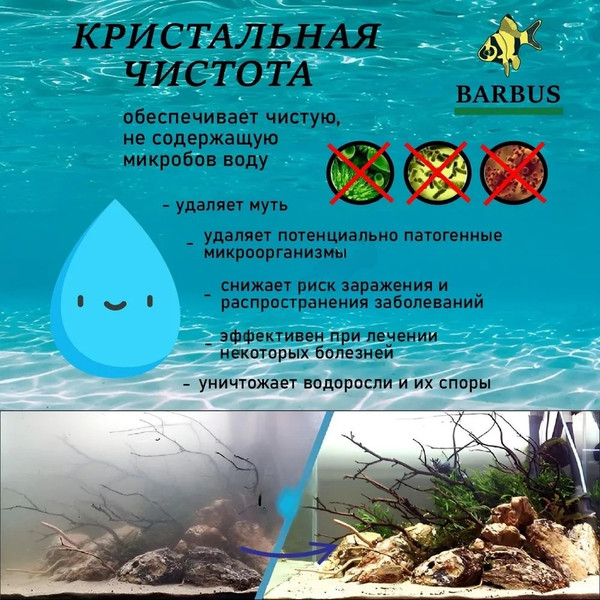 УФ-стерилизатор для аквариума Barbus Сканер воды UV 006