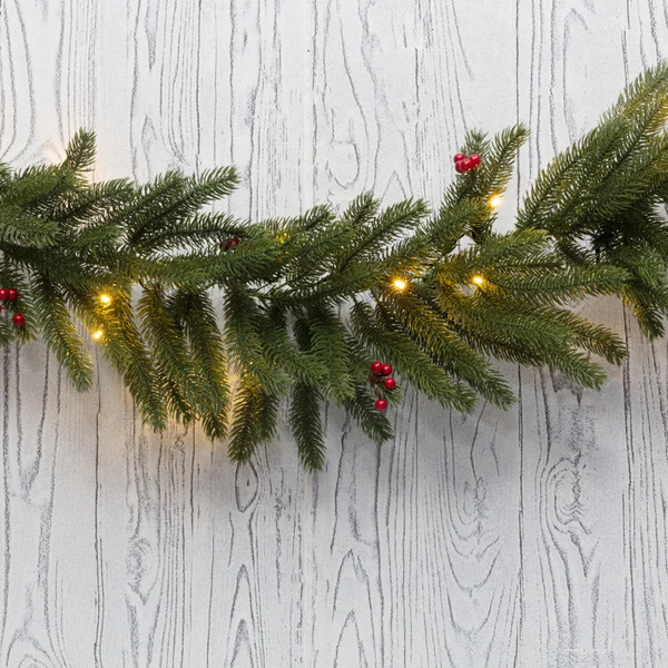 Гирлянда еловая Neon-Night Еловый шлейф с ягодами 307-113