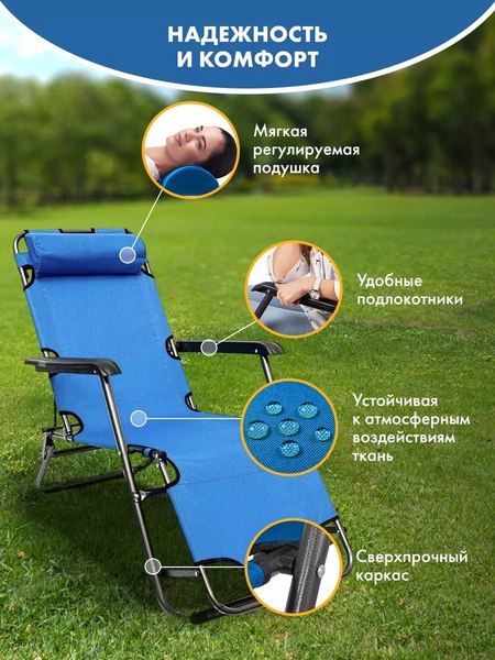 Складной шезлонг Classmark Голубой