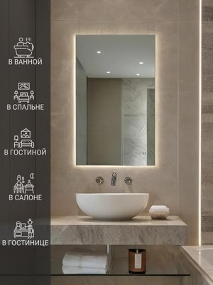 Зеркало Emze Rectangle 50х70 / LED.50.70.4K